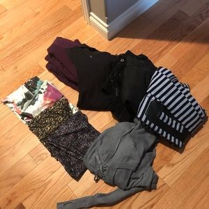 Lot of 10 lululemon items wraps pants vest 4/6